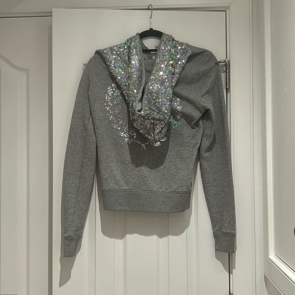 Y2K PINK Holographic Sequin Hoodie